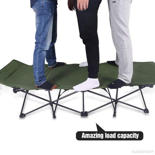 Feeling Mall Foldable Camping Bed Outdoor Portable Bed For Travel, Base Camp, Hiking, Mountaineering, Hospital, Beach, Travel Bed, Farm - Polyester, 32 Cm, 195 Cm - Image 4