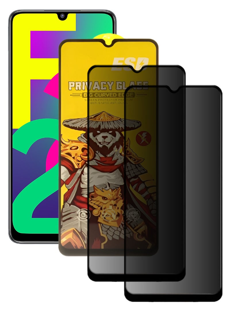 ESD 2 Pieces Tempered Dustproof Privacy Glass Screen Protector Compatible For Samsung Galaxy F22 - Image 1
