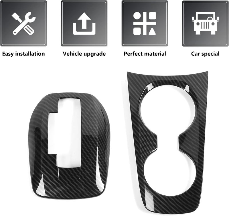 RAZPOY Carbon Fiber Gear Shift Panel Cover and Cup Holder Trim for 2010-2015 Chevrolet Camaro - Image 4