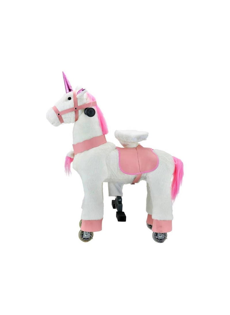 Cool Baby COOLBABY Horse Ride on Toy for Toddlers Ride on Rocking Horse Toy Plush Walking Pony Mechanical Riding Horse Unicorn Small Size for Age 3-6  - Image 2