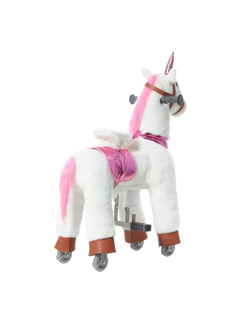 Cool Baby COOLBABY Horse Ride on Toy for Toddlers Ride on Rocking Horse Toy Plush Walking Pony Mechanical Riding Horse Unicorn Small Size for Age 3-6  - Image 3