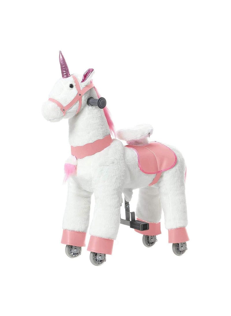 Cool Baby COOLBABY Horse Ride on Toy for Toddlers Ride on Rocking Horse Toy Plush Walking Pony Mechanical Riding Horse Unicorn Small Size for Age 3-6  - Image 1