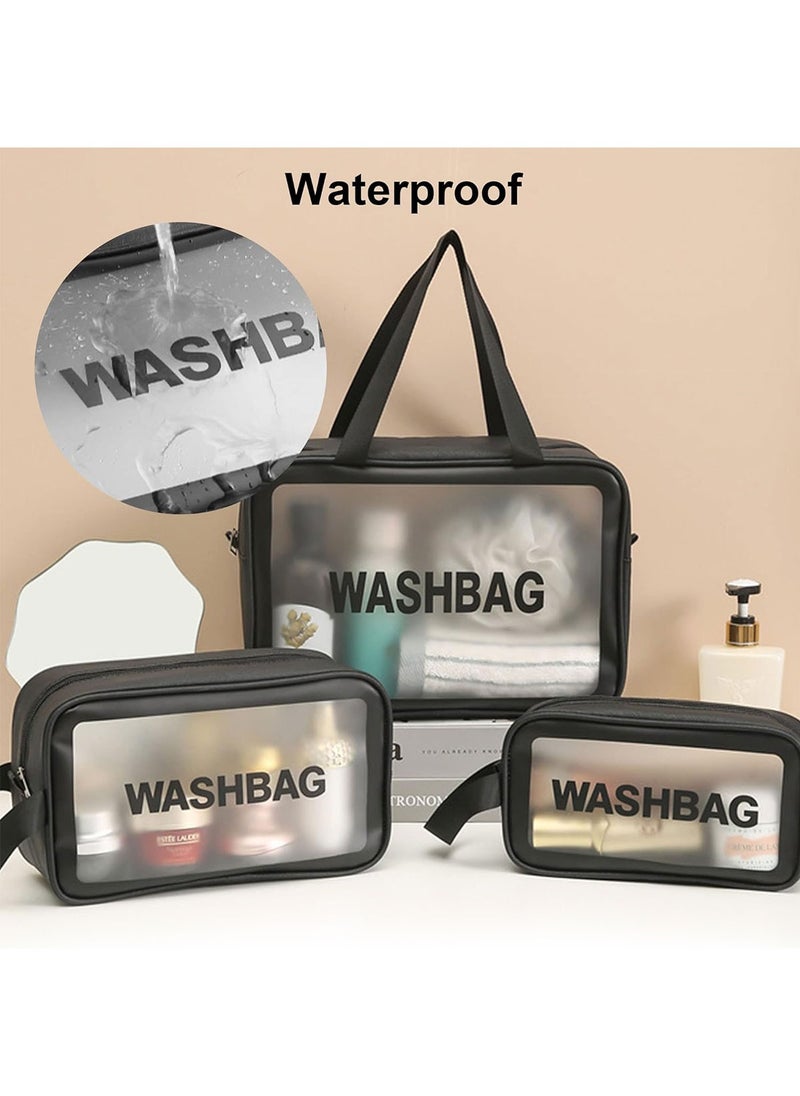 Cosmetic Bag,3 Pcs Toiletry Bag Makeup Bag Travel Bag Set for Toiletries, Portable Toiletry Bags for Traveling Women, Translucent Waterproof Make Up Bag for Travel and Bathroom (Black) - pzsku/Z3570DF754AC6A1C31ADDZ/45/_/1698303640/bb67812c-b537-4485-8ed9-ab8d3e4f805e