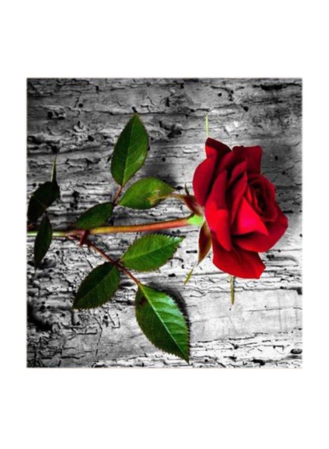 RYN Red Flower MDF Wall Art Multicolour 30x30centimeter - Image 1