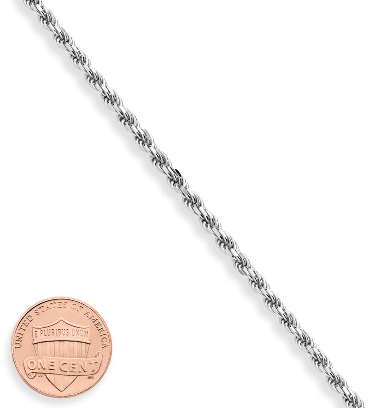 Miabella Solid 925 Sterling Silver Italian 2mm, 3mm Diamond-Cut Braided Rope Chain Bracelet for Women Men, Made in Italy (3mm - Length 7 Inches) - Image 3