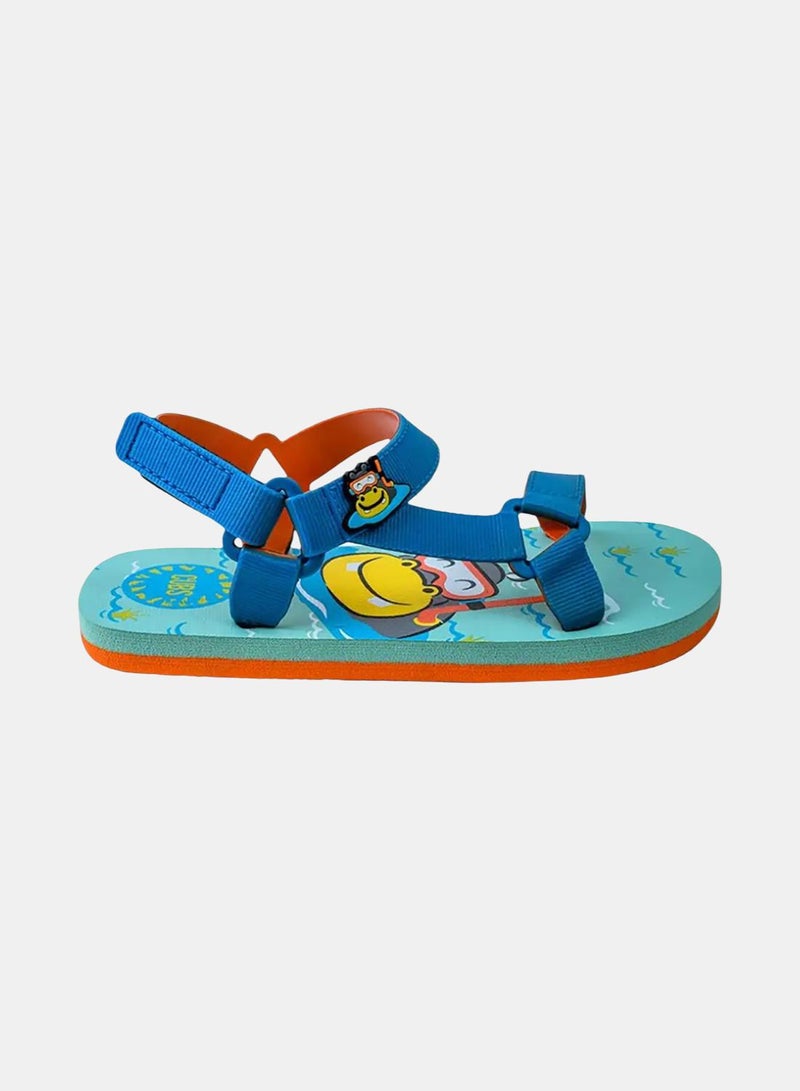 CUBS Boys Rubber Sandal – Blue with Hippo Print - Image 2
