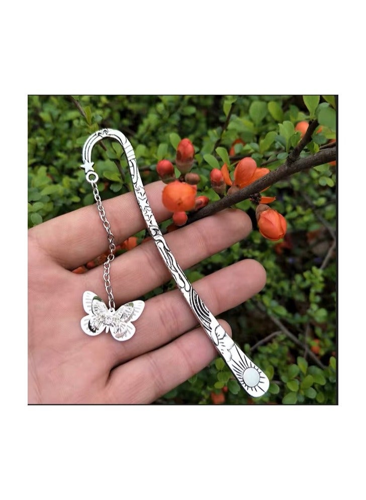 "هدية مثالية لعشاق القراءة والطبيعة: فاصل كتاب يعسوب وريشة مصنوع يدويًا "