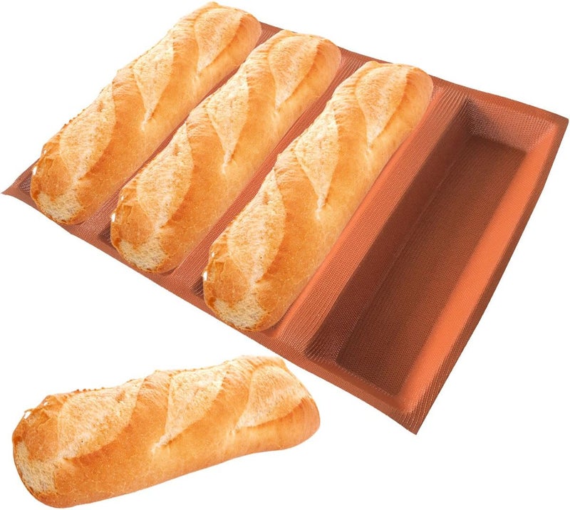 BLUE DROP Silicone Bread Forms 12" Hot Dog Bread Molds Non Stick Silicone Coated Fiber Glass Bakery Trays Moulds - Image 1