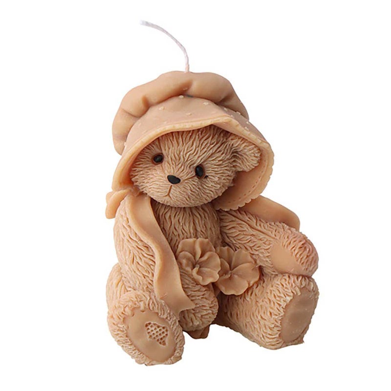 Grainrain 3D Bear Silicone Candle Mold Decorated Pillar Candle Mould Handcrafted Silicone Molds for Candle Wax Resin Gyspum Crafts Making (ZH116) - Image 1