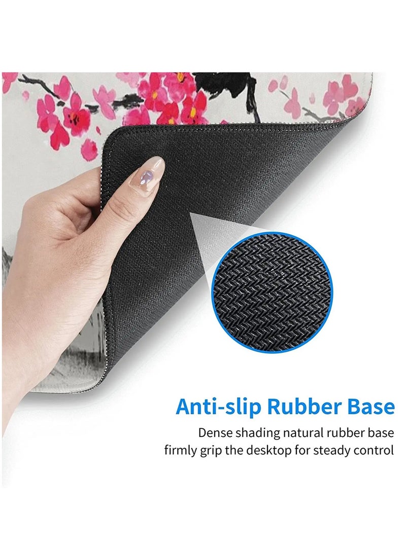 Watercolor Japanese Hills Cherry Blossom Gaming  Mouse Pad Mat XL Size Anti Slip Base – Speed Edition | 70 X 30 cm - Image 3