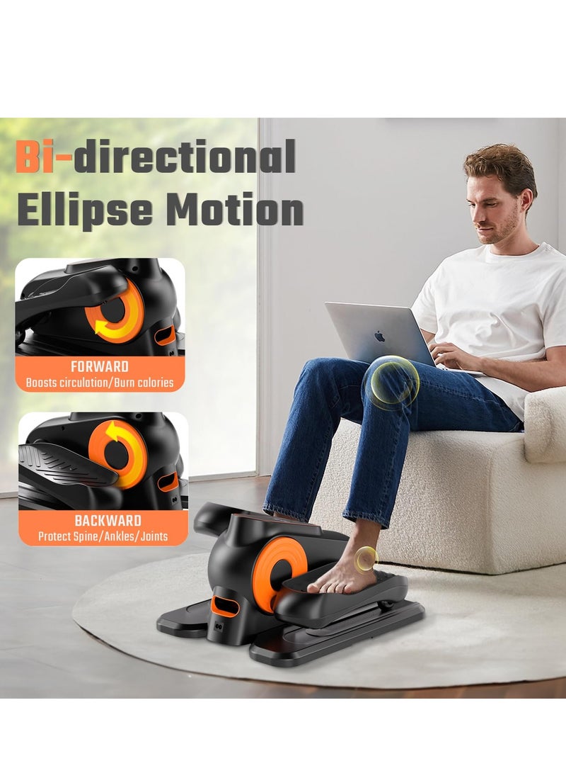 XiuWoo Under Desk Elliptical Machine, Ellipse Leg Exerciser for Seniors, Quiet & Portable Electric Seated Pedal Exerciser with Remote Control & 12 Adjustable Speeds, black Orange - Image 4