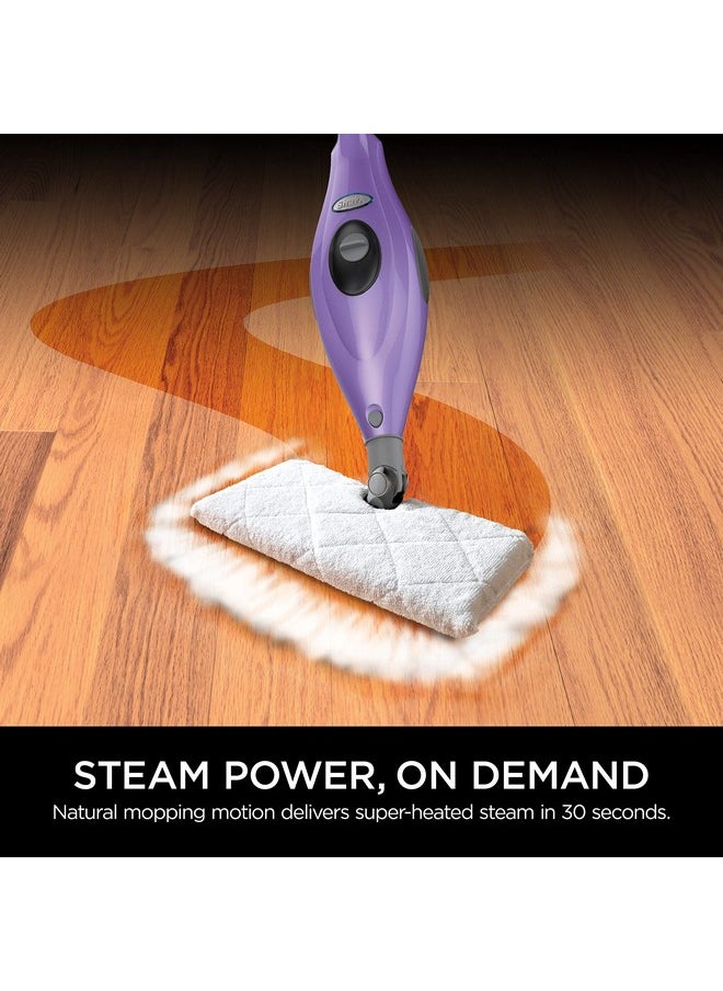 Shark S3501 Steam Pocket Mop Hard Floor Cleaner, With Rectangle Head and 2 Washable Pads, Easy Maneuvering, Quick Drying, Soft-Grip Handle and Powerful Steam, Purple