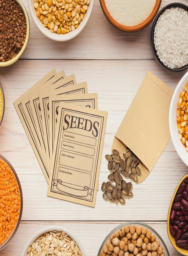 TORIHIKI 100 Pcs Seed Envelopes, Self Adhesive Seed Saving Envelopes, Paper Seed Envelope Resealable Seeds Packets Envelope, Kraft Seeds Packet Organizer for Flower Vegetable Seeds Storage, 3.1 x 4.7 Inch - Image 5