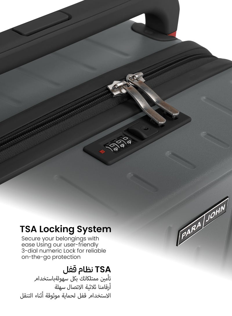 PARAJOHN Wide Handle Cabin Luggage Trolley For Ultimate Fashion Travel -GREY - Image 5