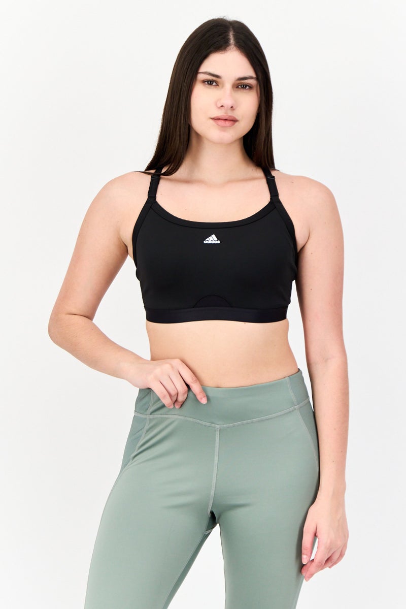 Adidas Women Sportswear Fit Sleeveless Training Sports Bra, Black - Image 1