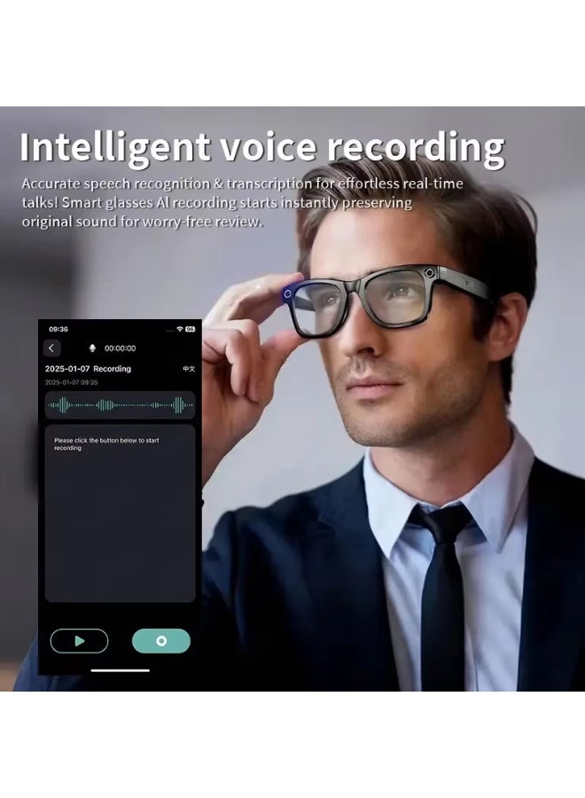 AI Smart Glasses with 8MP Camera Video Recording 100+ Languages Translation Sunglasses Bluetooth Call Music Play Men Women - Image 3