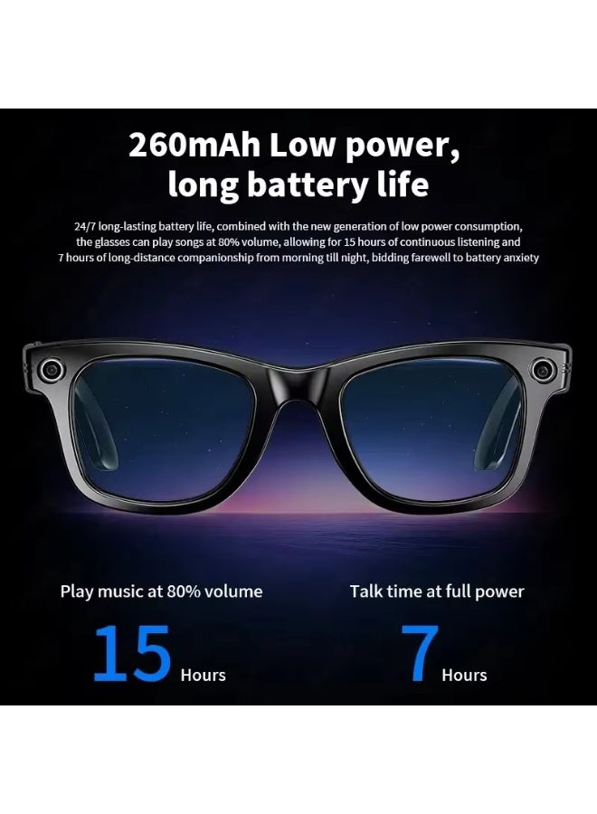 AI Smart Glasses with 8MP Camera Video Recording 100+ Languages Translation Sunglasses Bluetooth Call Music Play Men Women - Image 2