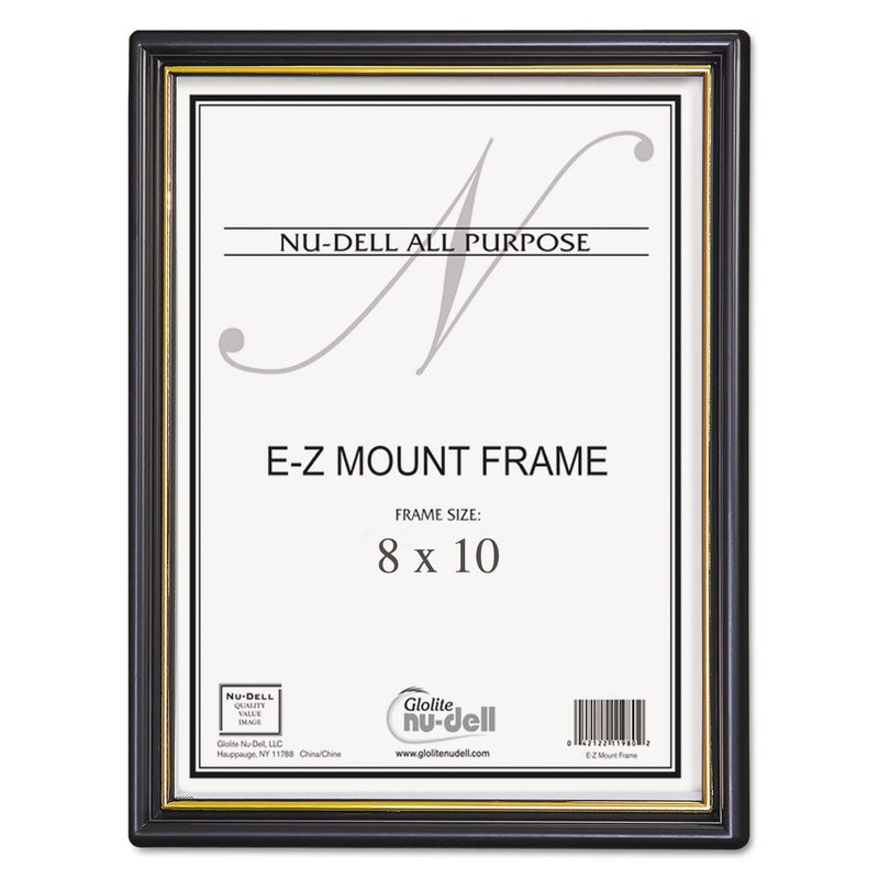 NuDell EZ Mount Diploma Frame, Picture Frames, Document Holder, Certificate Holders, Plastic Face, Black with Gold Trim - Image 4