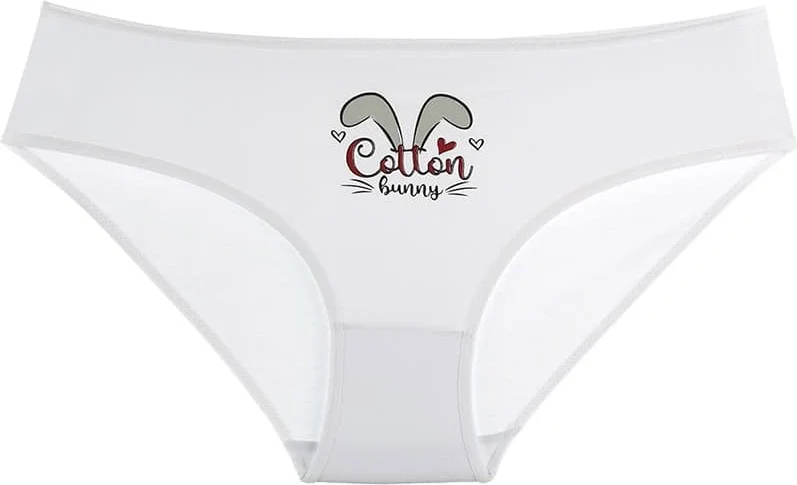 دونيلا 10-Piece Colorful Rabbit Printed Women's High Waist Panties - 31711234B