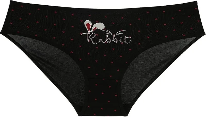 دونيلا 10-Piece Colorful Rabbit Printed Women's High Waist Panties - 31711234B