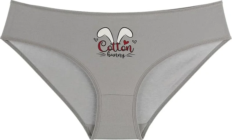 دونيلا 10-Piece Colorful Rabbit Printed Women's High Waist Panties - 31711234B