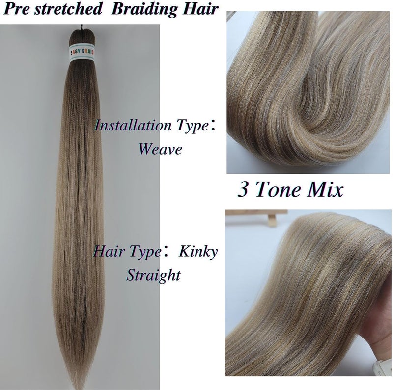 Leticia Brown Ash Braiding Hair Pre Stretched Kanekalon Braiding Hair For Braids Ash Brown - Image 4