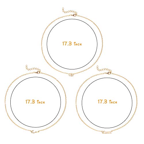 PANTIDE 3Pcs Cancer Zodiac Layer Necklaces for Women Retro 14K Gold Plated 12 Constellation Pendant Letter Necklaces Exquisite Letter Horoscope Old English Zodiac Sign Necklace Jewelry Birthday Gift - Image 2
