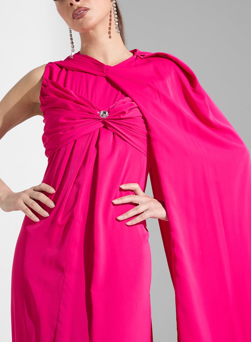 ايرا فستان سهرة وردي فاقع - Image 3