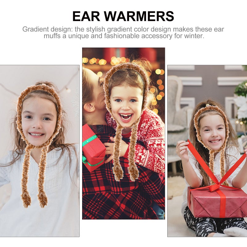 Knit Ear Muffs With Furry Trim Women Ear Muffs For Winter Adjustable Winter Ear Warmers For Men And Women Cold Weather - Image 3