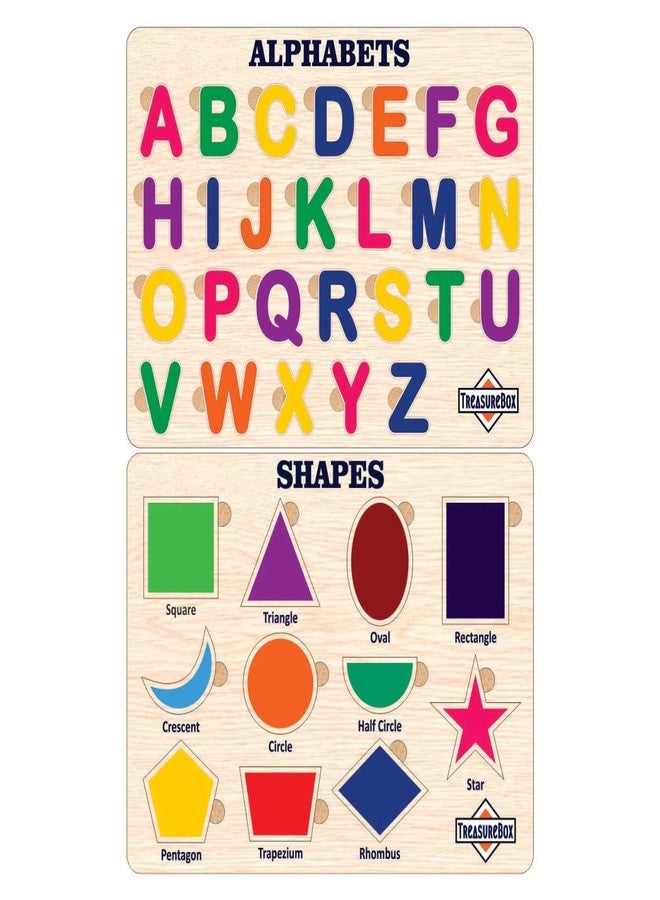 TreasureBox Wooden Puzzle Educational Board Learning Toy Tray for Kids, Size 22x30 cm (AL-SH) - Image 1