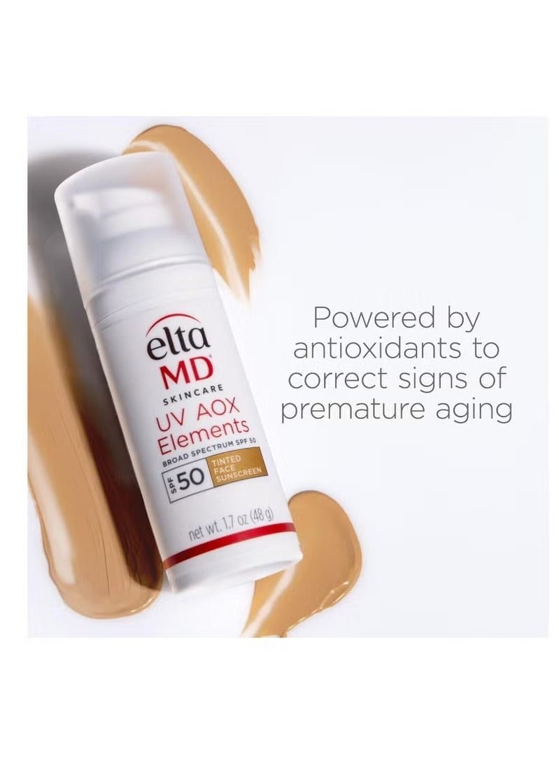 EltaMD AOX Elements Tinted Mineral Face Sunscreen, SPF 50, Tinted Sunscreen for Face with Antioxidants, 1.7 oz Pump - Image 3