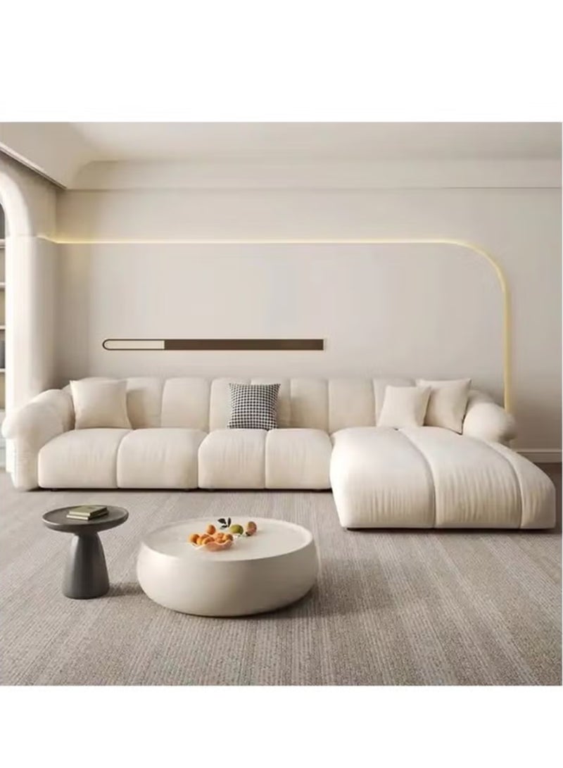 KARNAK Karnak Ella Modern High-Quality Velvet Fabric L Shape Sofa Set White - Image 2