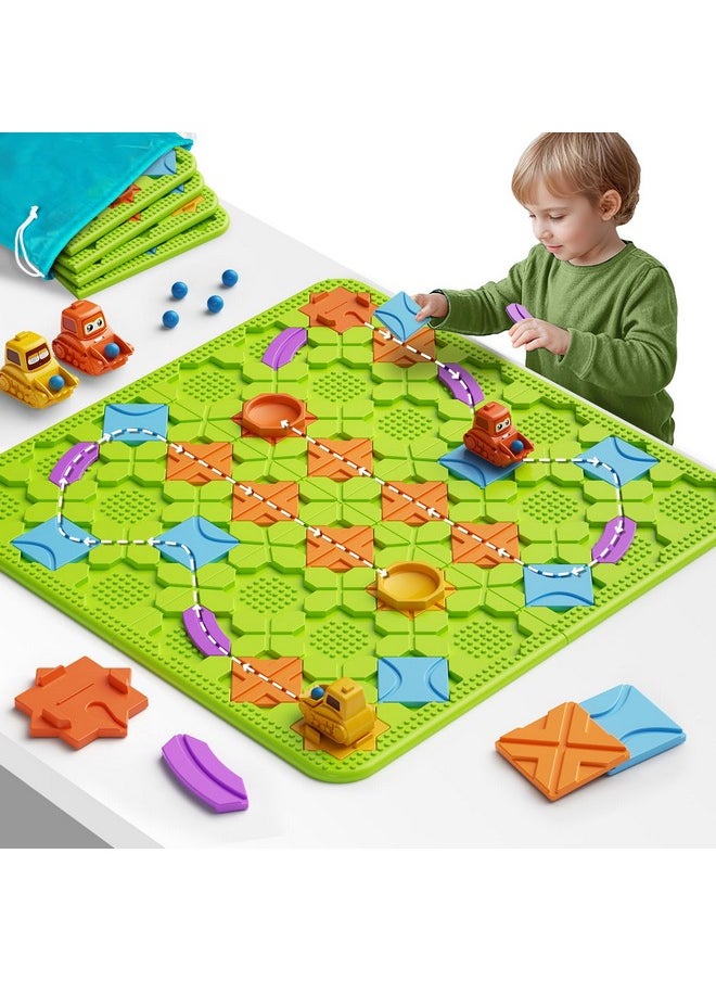 burgkidz - Logical Road Builder Puzzle Games, Stem Family Big Board Maze Game, Educational Smart Brain Teasers Puzzles Toys, Preschool Learning Early Montessori Birthday Gifts For Kids Boys Girls Age 4 5 6 7 8 - Image 1
