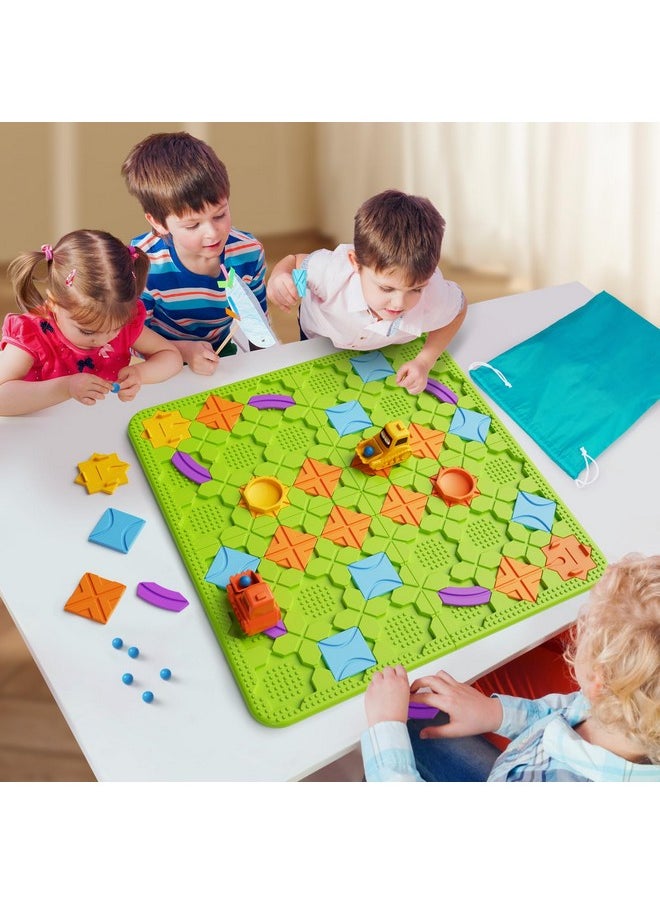 burgkidz - Logical Road Builder Puzzle Games, Stem Family Big Board Maze Game, Educational Smart Brain Teasers Puzzles Toys, Preschool Learning Early Montessori Birthday Gifts For Kids Boys Girls Age 4 5 6 7 8 - Image 1