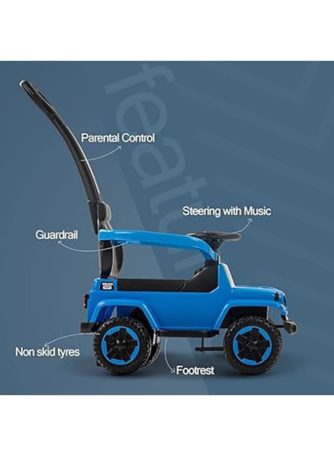 AL BADER 3 in 1 Ride on Car for Kids, Ride on Kids Car with Music and Lights, Kids Ride on Push Car With Safety Bar & Push Handle, Push Ride on Car for Kids 1 to 3 Years, Push Car for Toddlers, Blue  - Image 2