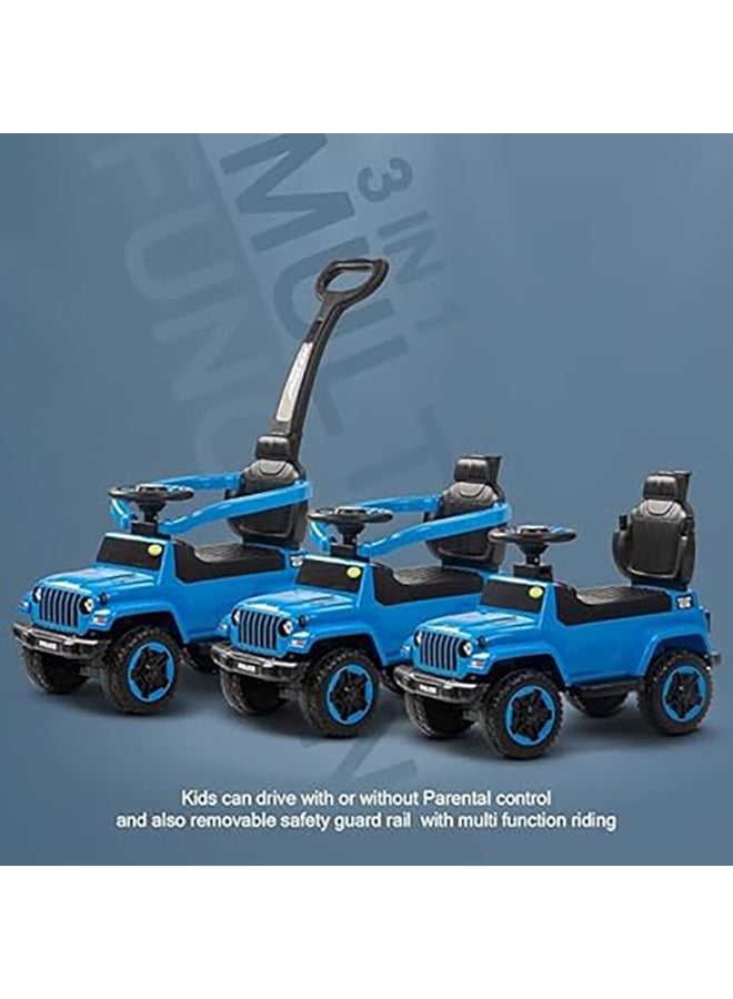 AL BADER 3 in 1 Ride on Car for Kids, Ride on Kids Car with Music and Lights, Kids Ride on Push Car With Safety Bar & Push Handle, Push Ride on Car for Kids 1 to 3 Years, Push Car for Toddlers, Blue  - Image 3