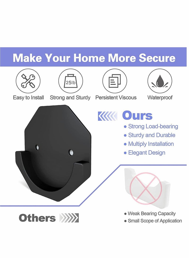 Captaintech Shower Curtain Rod Holder 2PCS Adhesive Shower Rod Wall Mount Holder for Wall/Bathroom No Drilling Stick On Black (Shower Curtain Rod Not Included) - Image 3