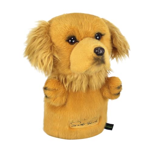 Scott Edward Golden Retriever Golf Club Cover Fit Well for Driver Wood Golf Club, Funny Cute Animal Design Soft Functional Golf Headcover Stylish Protection for Your Clubs for Men and Women - Image 1