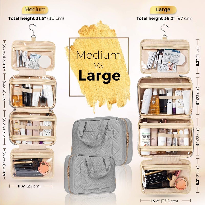 BOACAY Extra Large Hanging Travel Toiletry Bag for Women & Men, Makeup Bag - Image 3