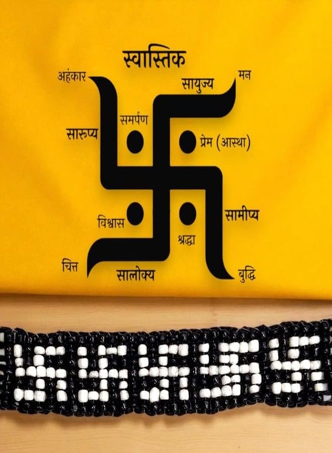 Elleva Swastik Bracelet for Men and Women | Stylish Thread Adjustable Bracelet Spiritual | Religious Black Dhaga for Nazar | Traditional Pooja Kalawa Bracelets Protection for Unisex, Set of 2 (Pack of 1) - Image 4
