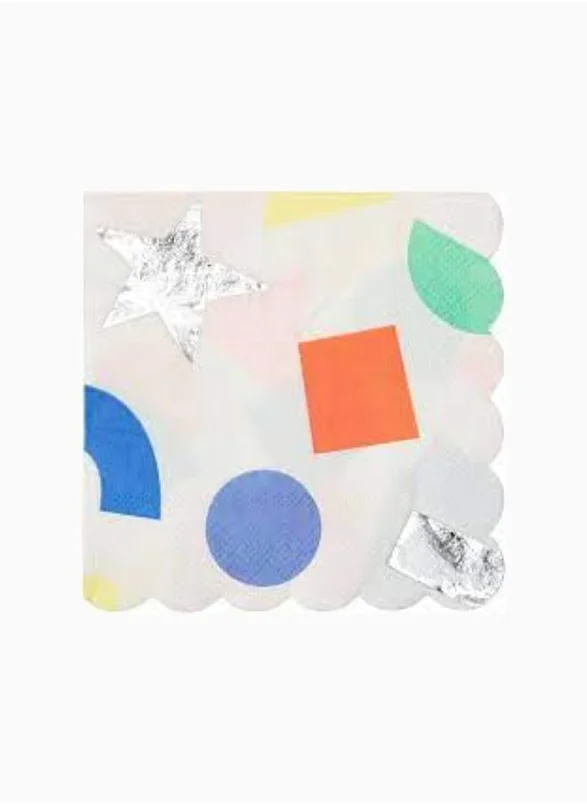 Meri Meri Silver Geometric Large Napkins