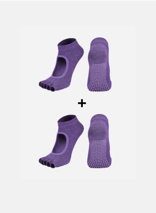 2 pairs of purple socks