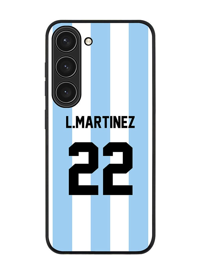 Stylizedd Rugged Black edge case for Samsung Galaxy S23 5G Slim fit Soft Case Flexible Rubber Edges Anti Drop TPU Gel Thin Cover - Football Team - Argentina Player Name - L.Martinez - Image 1