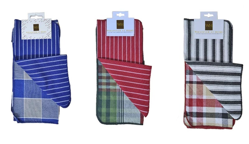 مناديل مطبخ فاخرة من وذيفر في المنزل مجموعة من 9 قطع مع 4 جوانب مزدوجة 100% قطن متعددة الألوان متعددة الاستخدامات مع امتصاص فائق مناشف تنظيف المطبخ 14 × 14 بوصة 250 جرام لكل متر مربع - Image 1