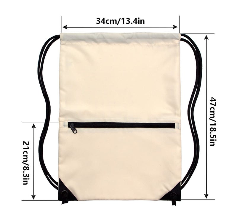 HOLYLUCK Drawstring Backpack Bag Sport Gym Sackpack (beige) - Image 2