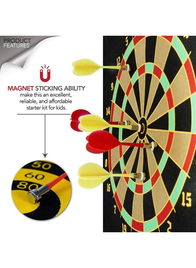 Double-sided magnetic dartboard with 6 safety darts - - Image 5