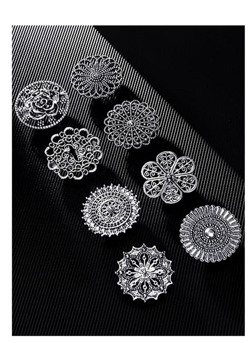SYOSI - Vintage Flower Collar Clip, Dress Clips Retro Cardigan Clip Vintage Sweater Clips, Brooch Shawl Collar Clasp Set, for Shirt Scarf Cape Cloak Coat Clothes Women Girls Wearing, 8 Pcs - Image 1