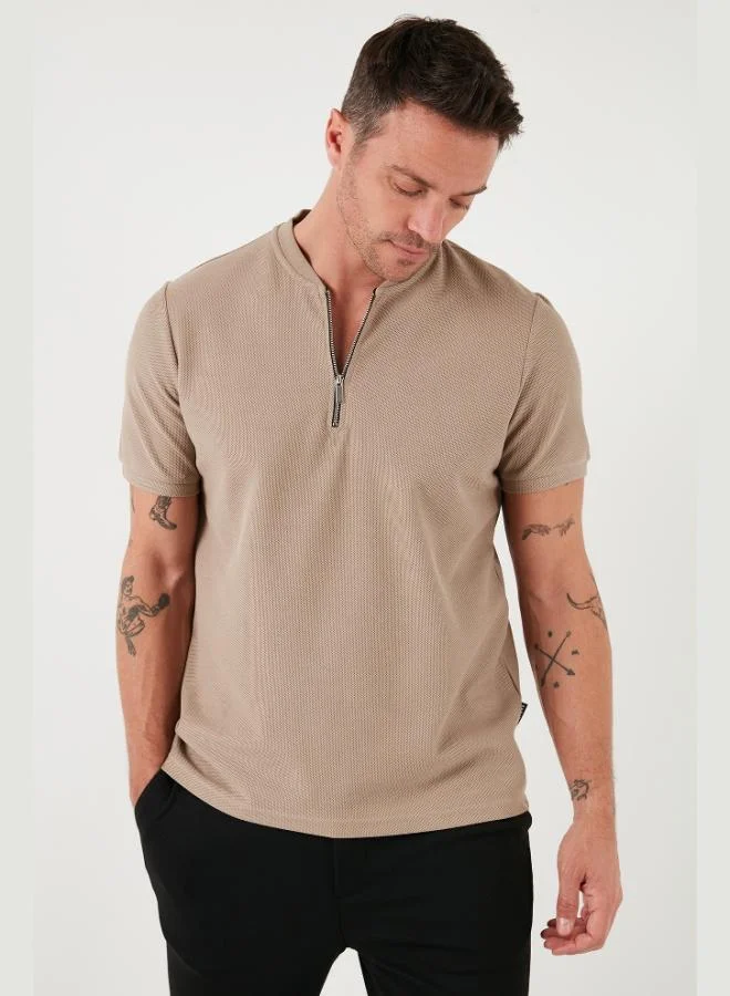Buratti  Buratti Cotton Regular Fit Half Zipper T Shirt Men's T SHIRT 5902653 for Men | Best Price UAE