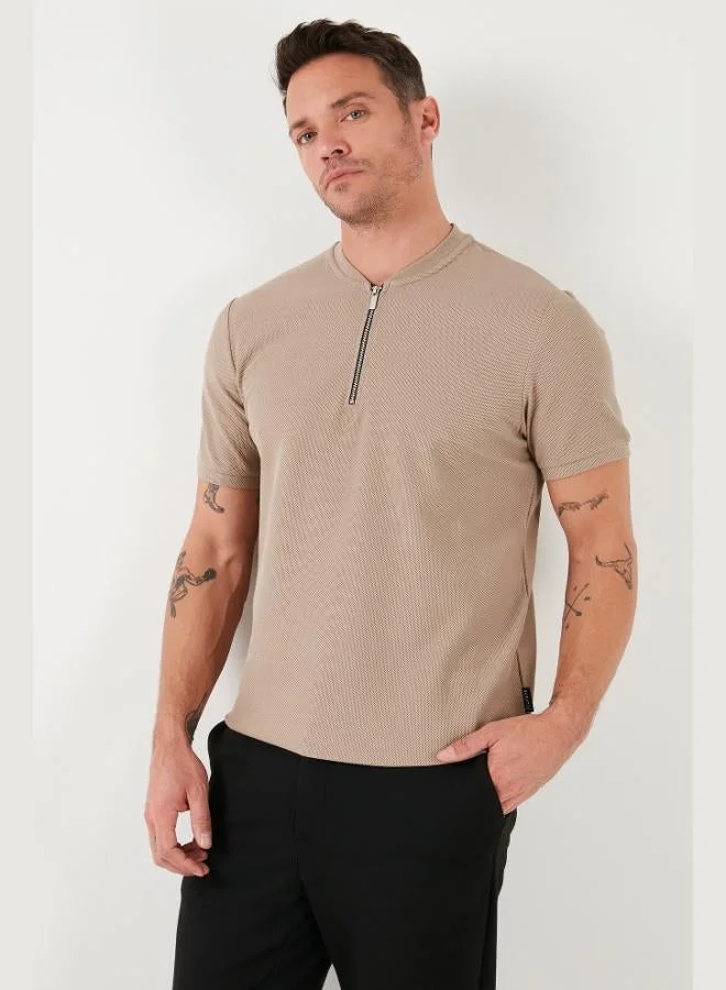 Buratti  Buratti Cotton Regular Fit Half Zipper T Shirt Men's T SHIRT 5902653 for Men | Best Price UAE