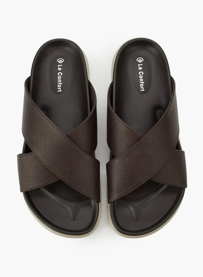 Le Confort Brown Men Cross Strap Sandals for Men | Best Price UAE